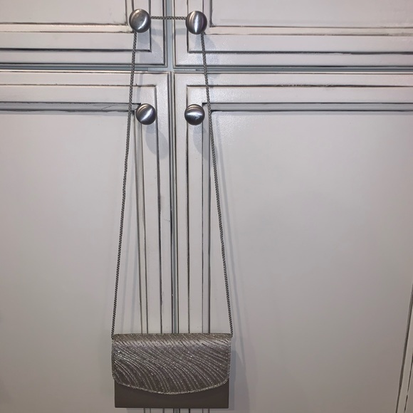 SASHA NY Silver sparkly Beaded Crossbody Clutch - Picture 8 of 10